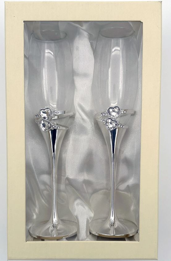 CHAMPAGNE FLUTES- RINGS-SET OF TWO - Image 2
