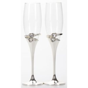 CHAMPAGNE FLUTES- RINGS-SET OF TWO