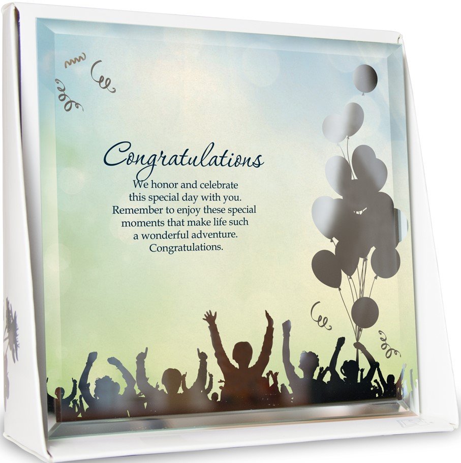 CONGRATULATIONS- GLASS TILE- GIFTS UNDER $10