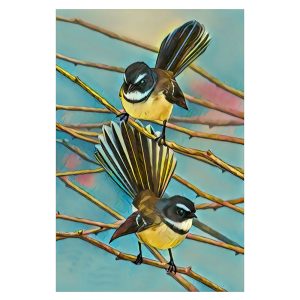 FANTAILS- GLASS WALL ART- PICK UP ONLY