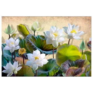 LOTUS FLOWERS- GLASS WALL ART- PICK UP ONLY