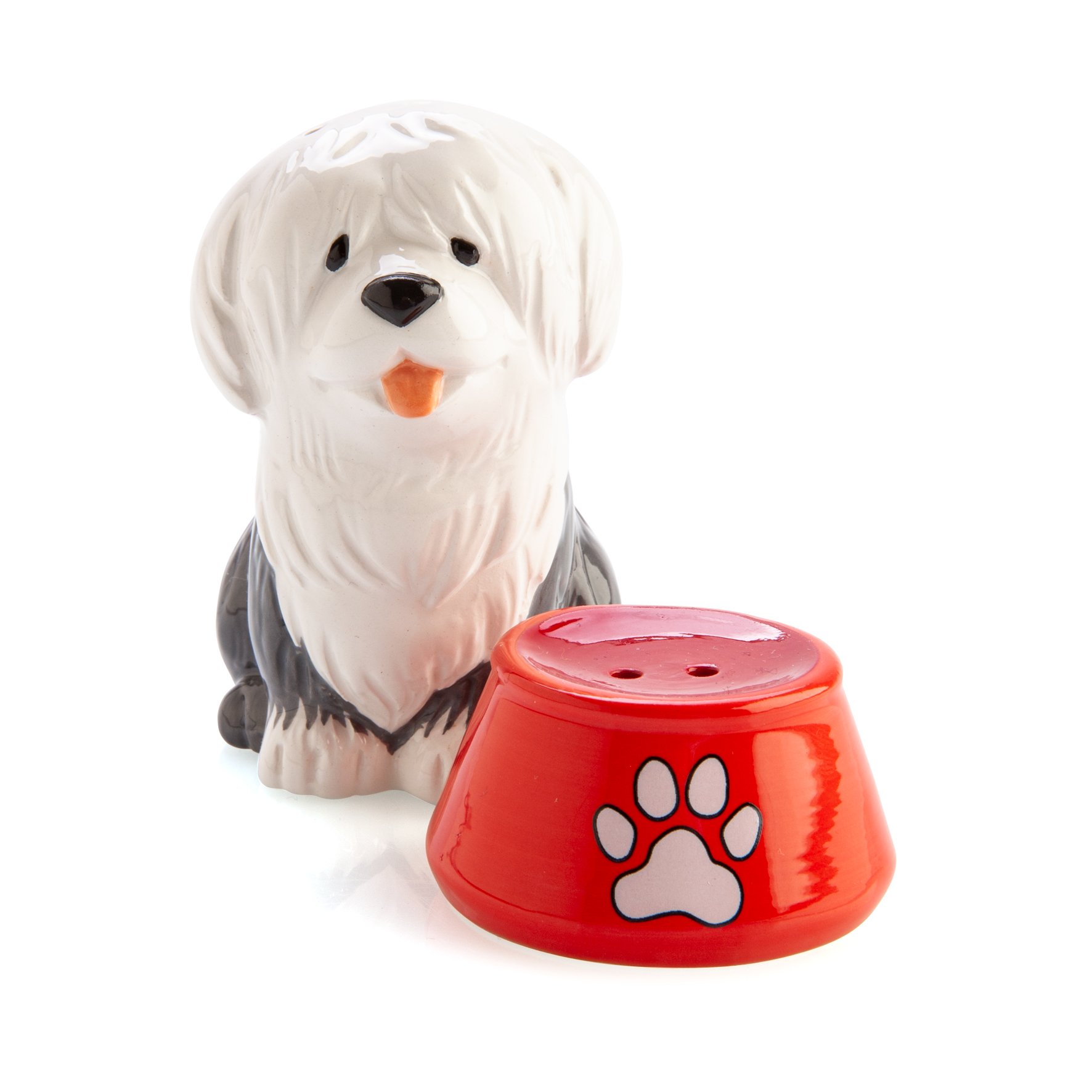 FUREVER PETS SHEEPDOG & BOWL SALT PEPPER SET