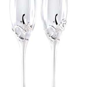 CHAMPAGNE FLUTES- MR & MRS-SET OF TWO- PRE ORDER