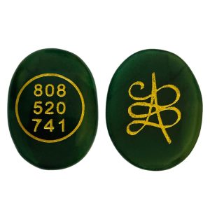 JADE- ZIBU SYMBOL STONE COIN 4 cm